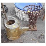 Two pc metal works lot. Galvanized water can,