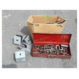 Hardware and Tools lot. Old sockets, saw horse