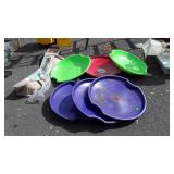 Six 24" Disc type Sleds, one is metal