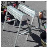 Pair of Galvanized Folding Saw Horses, nice ready