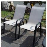 Pair of Outdoor Rocking Chairs, aluminum framed