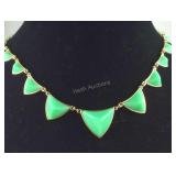 Green stone costume necklace Seller codes 6,Z,3,8