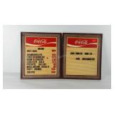 Advertising, two coca-cola menu boards, 16" x
