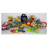 Toy lot: most are baby / toddler toys. Also most