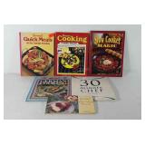 Six cookbooks, includes Sunset Quick Meals, Home