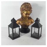 Mixed group, includes female bust 18", and two