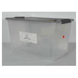 Poly Storage tote with lid.  Measures 23x15x13