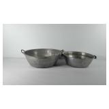 Large aluminum wash bins, 15" and 17"