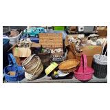 Skid of wrapped glassware, tea sets, picnic