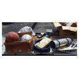 Skid pool sticks and balls, hardware., etc