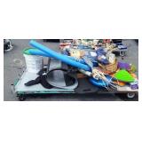 Skid lot of of Halloween,  open bucket sheetrock