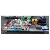 Skid of hardware, saws, caulking guns, fan,