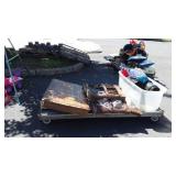 Skid lot of if furniture parts, plant pots,