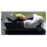 Home decor pillows and 2 used trifold bamboo