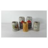 Five German beer steins, 5"-7.5", one Stein has