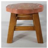 Wooden rose stool, made in Thailand, 10"