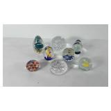 Art glass paperweights, includes mileflori,