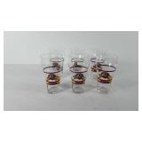 Six Redskins coca-cola glasses