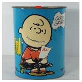 Charlie brown metal waste can, 13"