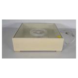 Lighted display base. Wooden sides and bottom and