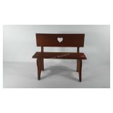 Small wooden bench, 9" x 17" x 20", seller code