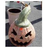 Terracotta Jack O Lantern, 24" tall