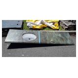 Vanity Sink, cultured marble, 76.5" long