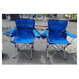 Pair of blue Folding Camping type Chairs with