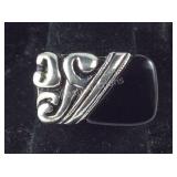 Premier design jewelry, silvertone black onyx