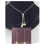 Premier design jewelry, silvertone faux pearl CZ