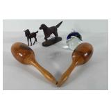 Mixed group, includes glass art dolphin