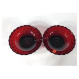 Anchor Hocking Ruby Red bubble glass bowls, t