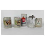 Beer stains, five, largest is stamped Germany,