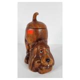 Ceramic dog cookie jar, stands 10" tall, few