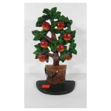 Cast iron apple tree door stop, stands 13" tall