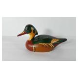 Wooden decoy duck, artist signed and dated, 9"