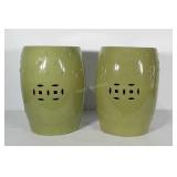 Ceramic garden stools. These stand 19" tall and