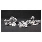 Princess House lead crystal figurines, swan, fish