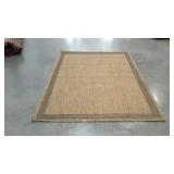 Natural fiber indoor/outdoor rug, 62 1/2 x 89