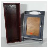 Wooden box, painted dark red, measuring 24x4x9