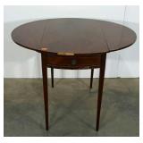 Drop leaf table, 37" wide oval with leaves