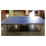 Sportcraft ping pong table, on wheels folds up to