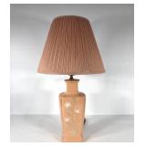 Table lamp, ceramic with raised floral design,