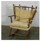 Gardner Chair Co rocker with cushions.