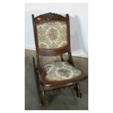 Bedroom style, folding rocker with tapestry style