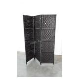 3 Panel Wicker Room Divider, approx. 20" panels x