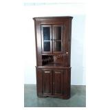 Corner China Cupboard, pine made 36" face x 77"