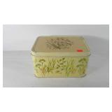 Metal bread box with corn design, 7.5" x 9" x