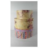 Three hat boxes, 13" and 16"