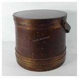 Wooden sugar bucket, 11.5" x 12.5"